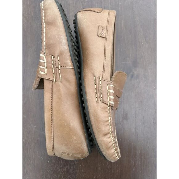 Wes Polo Tan Smooth Pull Up Slip On Leather 9.5 D - Picture 4 of 7